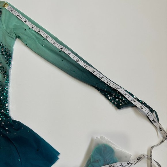 New Figure Skating Dress Size 10 (5~8T) with Hair Scrunchies (120~130cm) - Picture 9 of 10